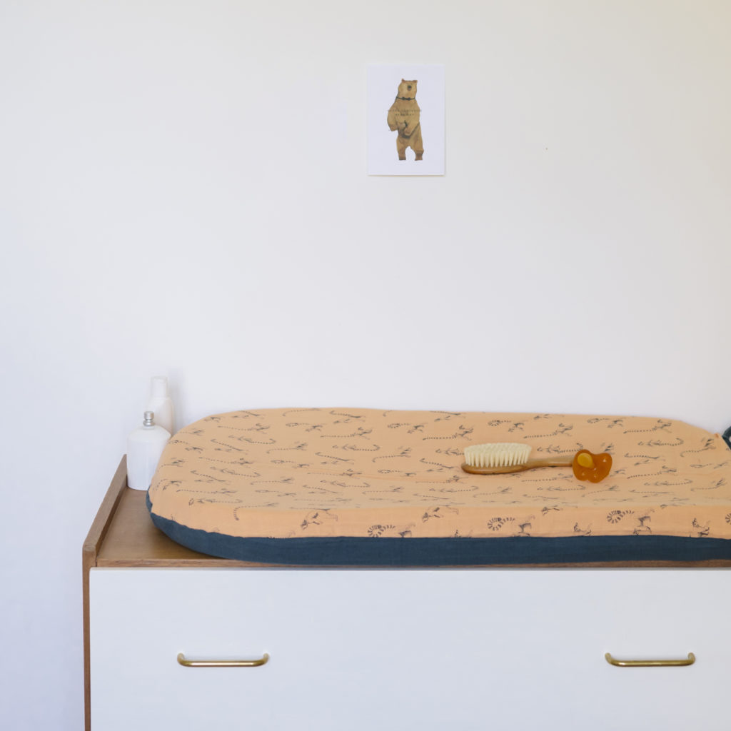 Milinane offers the changing table cover in several colours and patterns.